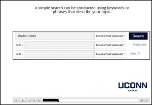 screenshot of a database search for illustrative purposes only